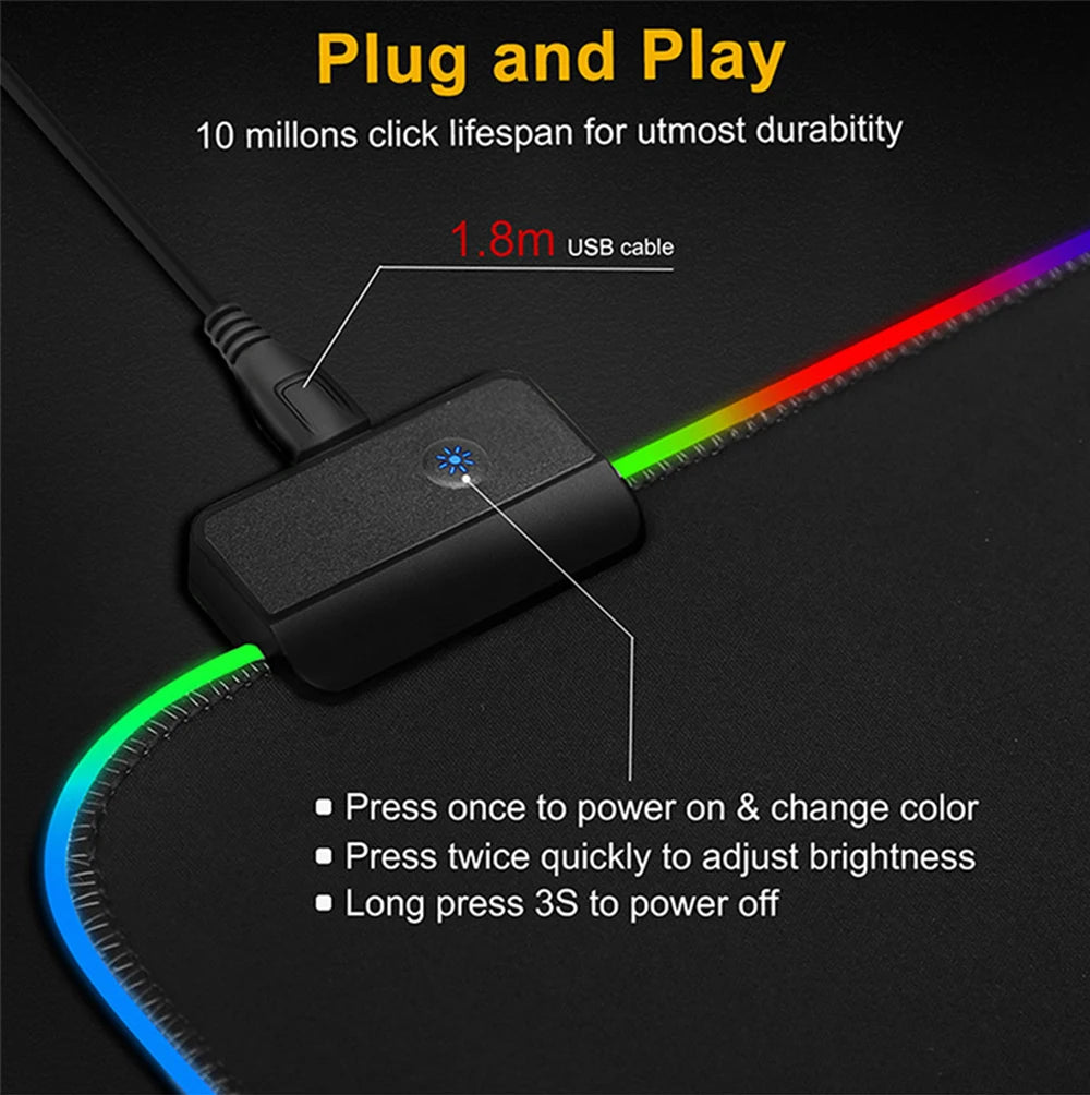 RGB PERSONALIZED MOUSE/DESK PAD (8 SIZES)