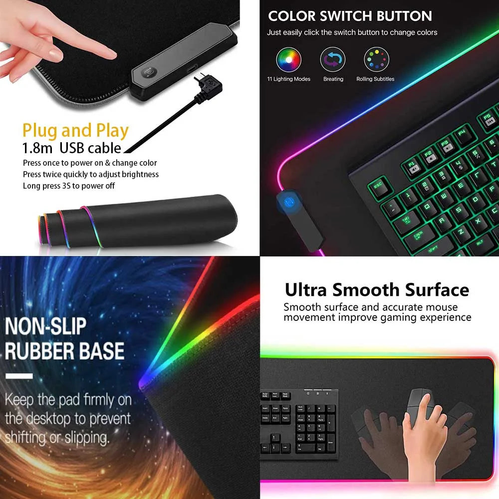 RGB PERSONALIZED MOUSE/DESK PAD (8 SIZES)