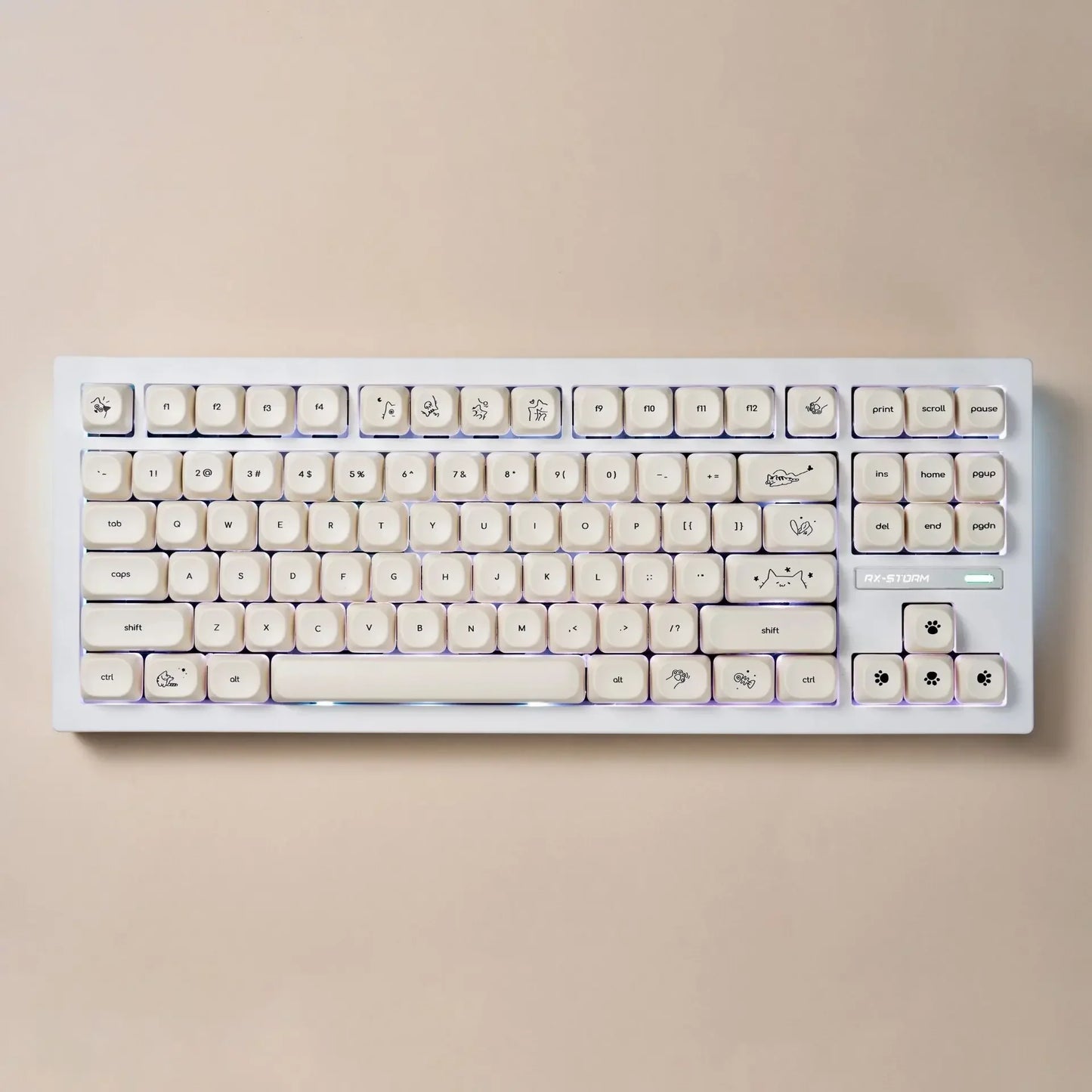 Cute Kitty MOA Profile Keycaps 129 Keys