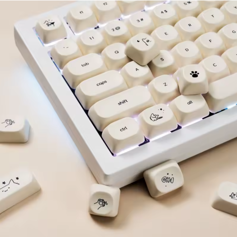 Cute Kitty MOA Profile Keycaps 129 Keys